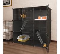 Cage d'intérieur pour Chat, Grande Salle pour Animaux de Compagnie, Parc Amovible, Maison pour Chat, pour l'intérieur, Peut accueillir 1 à 3 Chats, 107x37x107CM