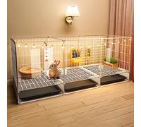 Cage d'intérieur pour lapin avec panneau en acrylique transparent, parc portable en fil métallique pour petits animaux, idéal pour les espaces de vie des animaux de compagnie