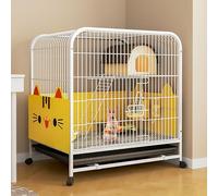Cage d'intérieur pour lapin avec protection d'urine - Design spacieux à double couche, cadre en tube carré durable et plateau amovible pour un nettoyage facile, idéale pour les lapins, chatons et