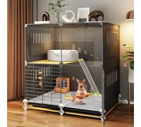 Cage D'Intérieur pour Lapins à 2 Couches avec 2 Plateaux Coulissants Profonds et Protection Contre L'Urine, Cage pour Cochons D'Inde, Maison pour Petits Animaux pour Lapin, Furet, Chinchilla