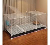 Cage d'intérieur pour Lapins, Cage pour Petits Animaux avec 2 Plateaux coulissants Profonds et Protection Contre l'urine, Cage à Lapins en Treillis métallique, Cage à Lapins ()