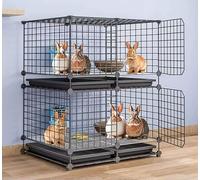 Cage d'intérieur pour petits animaux - Clôture à faire soi-même avec plateau - Parc pour cochon d'Inde - Espace sûr pour lapins et hérissons - Grande taille - 111 x 39 x 95 cm