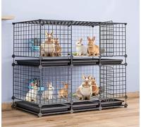 Cage d'intérieur pour petits animaux - Clôture à faire soi-même avec plateau - Parc pour cochon d'Inde - Espace sûr pour lapins et hérissons - Grande taille - 111 x 39 x 95 cm