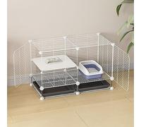 Cage d'intérieur pour petits animaux - Parc multi-niveaux avec porte pour chats, lapins, cochons d'Inde et chinchillas