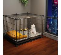 Cage d'intérieur pour petits chiens, cage métallique amovible, pour furet, chinchilla, lapin et petits animaux (190 x 124 x 150 cm)