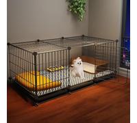 Cage d'intérieur pour petits chiens, cage métallique amovible, pour furet, chinchilla, lapin et petits animaux (279 x 124 x 124 cm)
