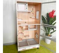 Cage d'intérieur pour rat, petit animal, grande cage pour rongeurs, chinchilla avec 2 portes avant, bol et bouteille pour furet, chinchilla, lapin, rongeur, écureuil (60 x 40 x 120 cm)