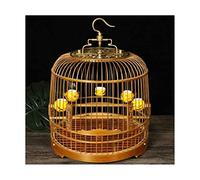 Cage d'oiseau à Oiseaux Rondes à Bambou Solide avec Un peuplement léger et Cages d'oiseaux durables suspendues pour la Famille (Set B)