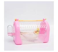 Cage d'oiseau Panoramique Cage d'oiseau Transport Parrot Cage d'oiseau Cage Portable Cage Portable Portable Cage Tiger Skin Canari pour birouls Finches Parrotlet Bird Cage (Rose)