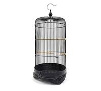 Cage d'oiseau Solide Vintage Cage d'oiseau métallique Rond Perrot Cage Peony Tiger Skin Ornemental Cage pour Perruche Bird Amour Canary for Lovebirds Finches Parrotlet Bird Cage (Noir)