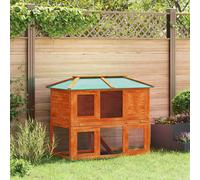 Cage Double pour Animaux Bois Clapier Lapins Poulailler Cage à Poules vidaXL
