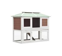 Bois Cage Double pour Animaux Rouge Clapier d'Extérieur Enclos Lapin vidaXL