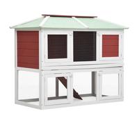 Vidaxl Cage Double Pour Animaux Rouge Bois