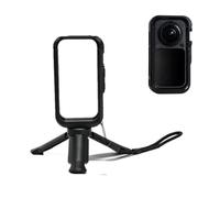 Cage en alliage d'aluminium compatible avec Insta360 X6, cadre en métal magnétique à dégagement rapide avec support de griffe, boîtier de protection léger avec mini trépied et dragonne pour appareil