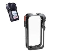 Cage en Alliage d'Aluminium pour Insta360 X6 - Cadre de Protection Antichoc et Antichute avec Adaptateur d'Extension, Griffe Porte-Accessoire, Fixation à Vis 1/4" et Cache-Objectif pour 360 X6