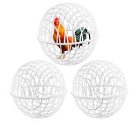 Cage en Forme de Boule pour Poules et Petits Animaux, 3 Pièces avec roulettes - Enclos Mobile Extérieur pour Jardin, Clôture de Protection pour Potager
