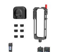 Cage en métal à double pince pour appareil photo Insta.360 X5 - Équipé d'un support magnétique pliable, d'un port fileté 1/4 et d'une griffe froide, avec couvercle d'objectif en silicone et