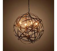 Cage en métal boule suspension rétro industriel lustre plafonnier Bronze huilé V-intage Loft grange luminaire,Luxe