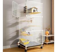 Cage en métal extra large à cinq couches pour petits animaux avec roulettes universelles pour rats, furets, chinchillas, cochons d'Inde, grands hamsters