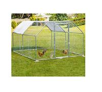 Cage en métal poulasse en métal Walk-in Grand Poule House Shade Stylo Couvercle Plat/Toit de Cloche Outils de Jardin(3x4 M)