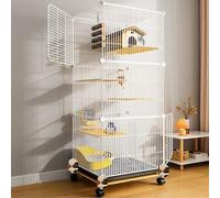 Cage en métal pour petits animaux - Habitat extra large à 5 étages avec roues universelles pour rats, furets, chinchillas, cochons d'Inde et grands hamsters