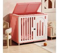 Cage en plastique robuste avec roues et verrou de secours, facile à installer pour le dressage des chiots et un logement sécurisé