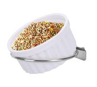 Cage Feeder Dispenser, Hanging Food Water Container for Birds, Easy-Mount Bowl Holder Pet Accessory for Cockatiel Parrot Finch Macaw Canary Indoor Aviary Setup, 5.12x3.94x1.77 inches