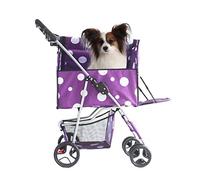 Cage for Animaux de compagniePoussette for Chat et Chien 4 Roues à Ressort Absorbant Les Chocs Pliable étanche Portable Un Pied Double Frein avec châssis de Rangement