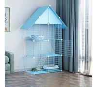 Cage for Animaux domestiques, Cage for Chat, Parc de Luxe for Chat, Maison à 3 Niveaux for Chat, Cage Pliante en métal avec hamac/nid for Chat/bac à litière for Chat (C1)
