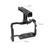 Cage for Appareil Photo Canon avec Poignée Supérieure, Rail NATO 38 Mm, Fixation Griffe Porte-Accessoires, Pas De Vis Arri 1/4" Et 3/8", Compatible avec Les Modèles EOS R5 Et R6.(with Top Handle)