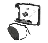 Cage for Appareil Photo Canon avec Poignée Supérieure, Rail NATO 38 Mm, Fixation Griffe Porte-Accessoires, Pas De Vis Arri 1/4" Et 3/8", Compatible avec Les Modèles EOS R5 Et R6.(with Wrist Strap)
