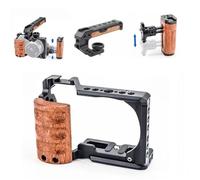 Cage for caméra avec poignée en Bois, Plaque Arca-Swiss et Griffe Porte-Accessoires compatibles avec Le Sony ZV-E10, Support d'extension for Microphone(ZV-E10-Cage-GR-HD)
