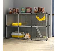 Cage for chat d'intérieur, grande cage for chat, enclos for chat amovible, parc for chat, cages for petits animaux, grand lieu d'exercice, idéal for les petits animaux de compagnie, chat, chiot(Size:1