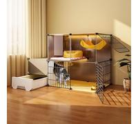 Cage for Chat Intérieure, Enclos for Chat avec Bac À Litière