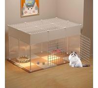 Cage for Chat, Parc d'intérieur for Chat, enclos for Chat, Cages for Petits Chiens, chenils d'intérieur for Chat, Cages en métal Amovibles, faciles à Nettoyer(Size:111x75x65cm(B))