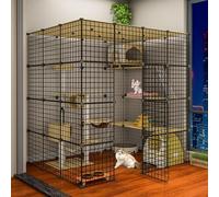 Cage for chat - Parc for animaux de compagnie, parc for chat for petits animaux, cage à grille métallique, stylo d'exercice intérieur et extérieur for animaux de compagnie, clôture de cour portable fo