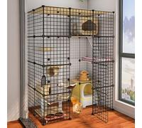 Cage for chat - Parc for animaux de compagnie, parc for chat for petits animaux, cage à grille métallique, stylo d'exercice intérieur et extérieur for animaux de compagnie, clôture de cour portable fo