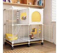 Cage for Chinchilla Petits Animaux Rats en Métal avec roulettes, Cage for Petits Animaux for Furet/Chinchilla/Lapin/écureuil/Chat(White,72 * 36 * 82cm)