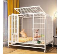 Cage for Cochons d'Inde, 2 Étages, avec roulettes, Bac D'égouttage, Idéal for Les Petits Animaux, for Se Déplacer Librement, for Lapins(White,78 * 54 * 70cm)