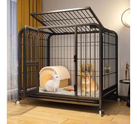 Cage for cochons d'Inde à 2 Niveaux avec roulettes et bac d'égouttage, idéale for Les Petits Animaux et Les Lapins, Design Portable, spacieuse(Black,70 * 55 * 75cm)