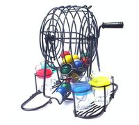 Cage Game Machine 75 Ball Cage Card Game Machine with 18 Number Cards | Automatic ball play and forward backward turning function for endless fun at parties and bars with welded steel cage machine