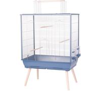 Cage grillagée surélevée pour oiseau - ZOLUX - Pour perruche, calopsitte, canari - 81 x 48 x 130 cm - Néolife - Bleu