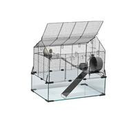 VEVOR Cage Hamster, 58x38x54 cm, Habitat Rongeurs Transparent de Vue Panoramique 360° avec Bouteille d'Eau, Bol, Roue, Maison Portable pour Petits Animaux de Compagnie, Souris, Rats, Cochons d'Inde