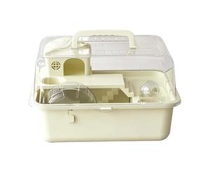 Cage Hamster avec Roue de Course Enclos Transparent