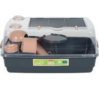 Cage hamster EHOP Vision 55cm gris/rose avec sélection. Zolux
