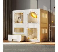 Cage Intérieure for Chat avec Toilettes Extractibles, Maison for Chats