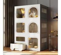 Cage Intérieure for Chat avec Toilettes Extractibles, Maison for Chats
