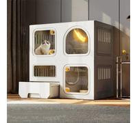 Cage Intérieure for Chat avec Toilettes Extractibles, Maison for Chats