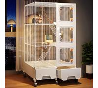 Cage Lapin Cage À Furet Plateau Coulissant Entièrement Fermé Cage For Petits Animaux Avec Échelle Plateforme Et Repose-pieds For Chinchillas/cobayes/lapins, Cages À Furets Cages For Chats(71*46*131cm)