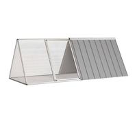 Cage Lapin Gris 201,5x80,5x71 cm Acier Galvanisé | Porte Verrouillable, Design Maille Ventilé, Usage Intérieur Extérieur, Facile à Monter